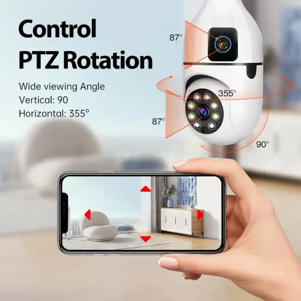Dupla Kamera Sijalica za Video nadzor WiFi Roto 8MP