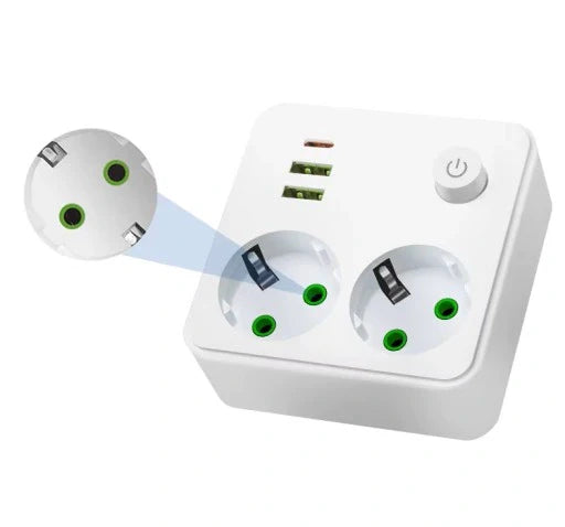 Dupla utičnica sa 2 usb-a i 1 tip c