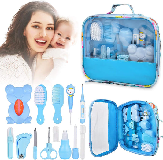 Veliki baby set za negu i higijenu sa torbicom Plavi